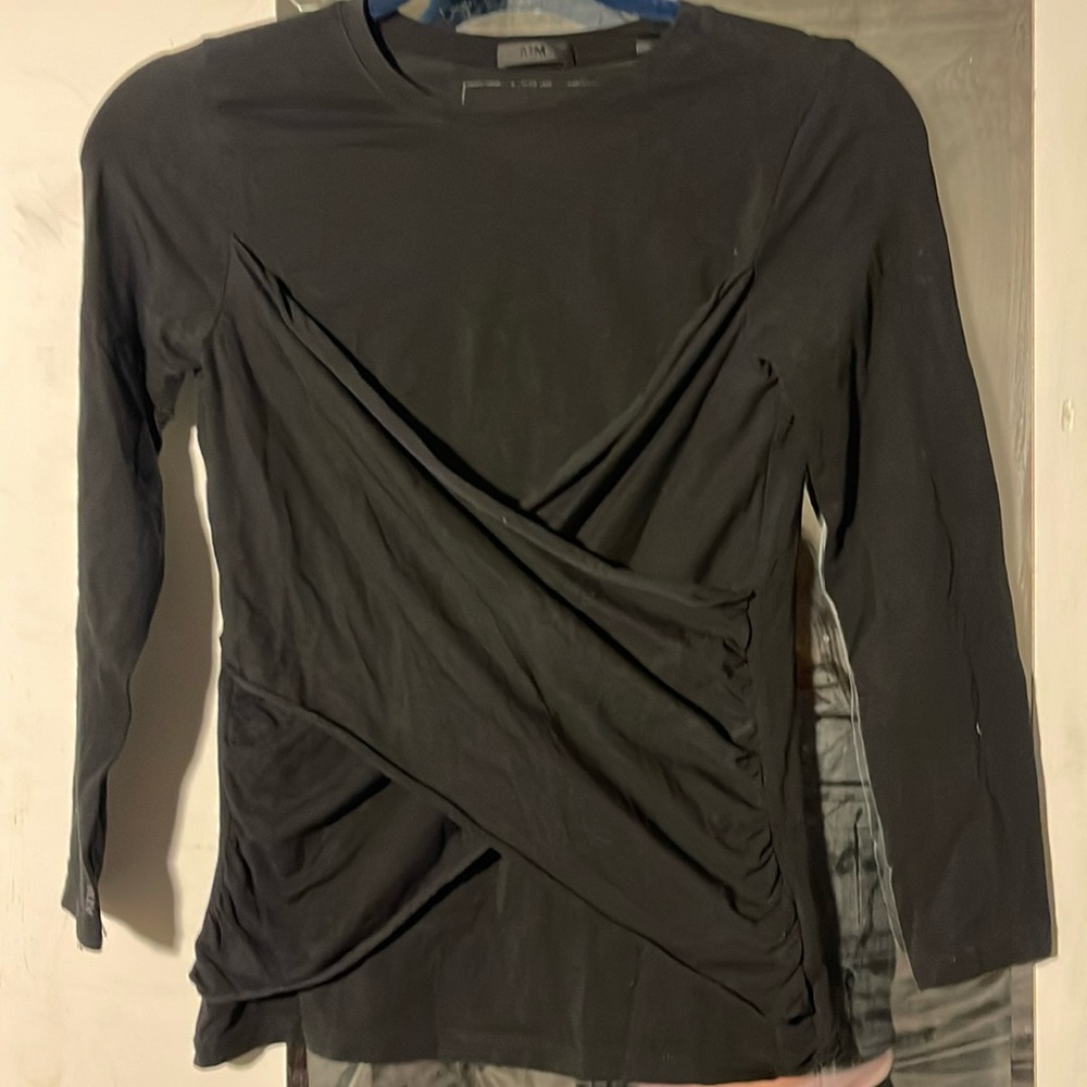 ATM long sleeve shirt with crush cross panel